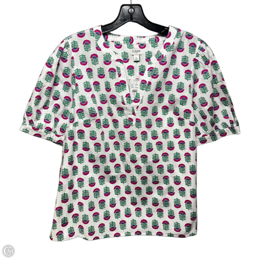 Top Short Sleeve By J. Crew In Floral Print, Size: L