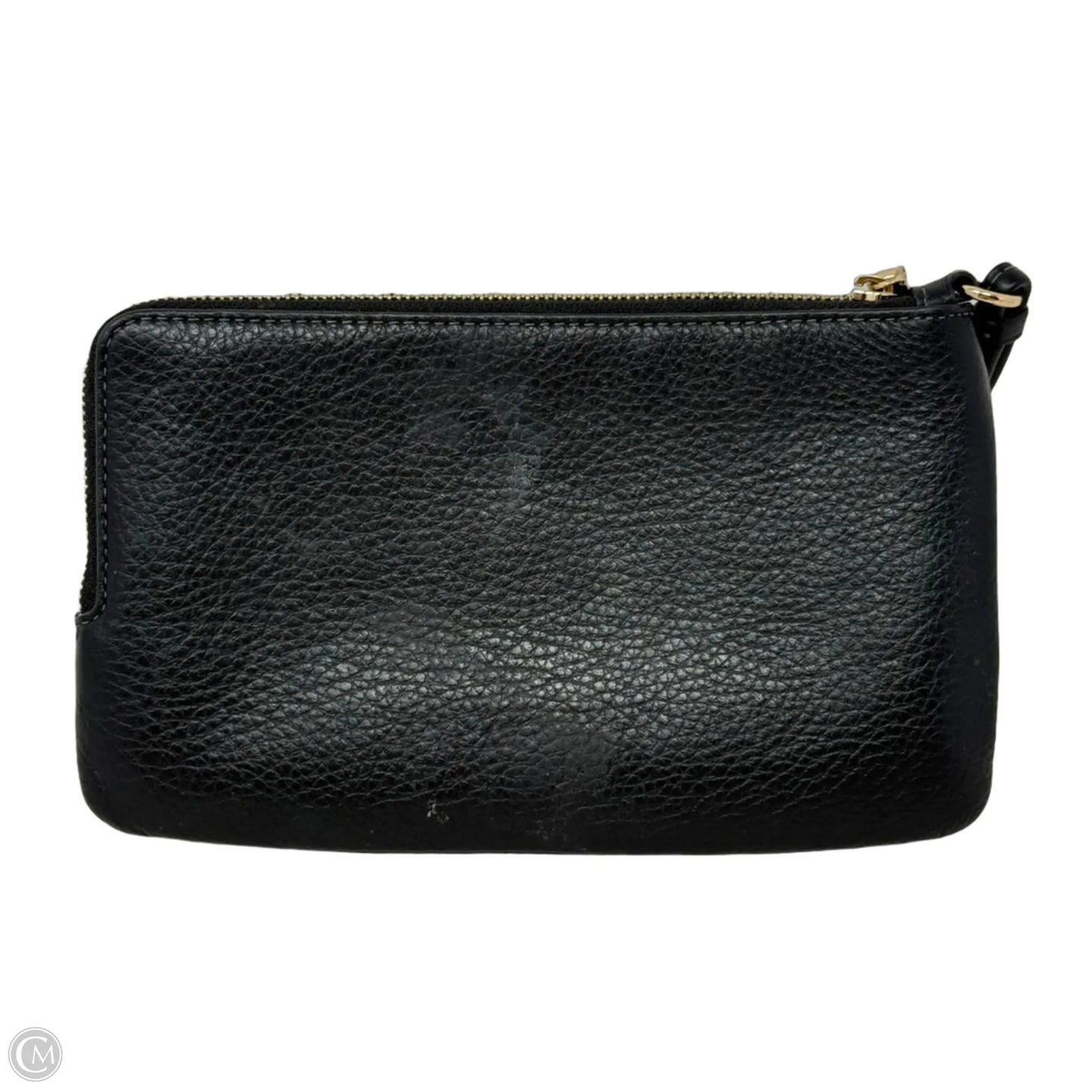 Straw & Leather Double Zip Wallet Designer By Coach, Size: Large