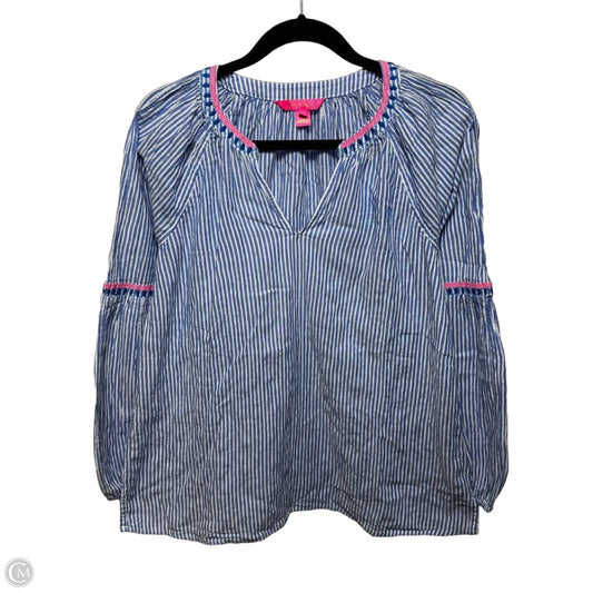 Top Long Sleeve Designer By Lilly Pulitzer In Striped Pattern, Size: M