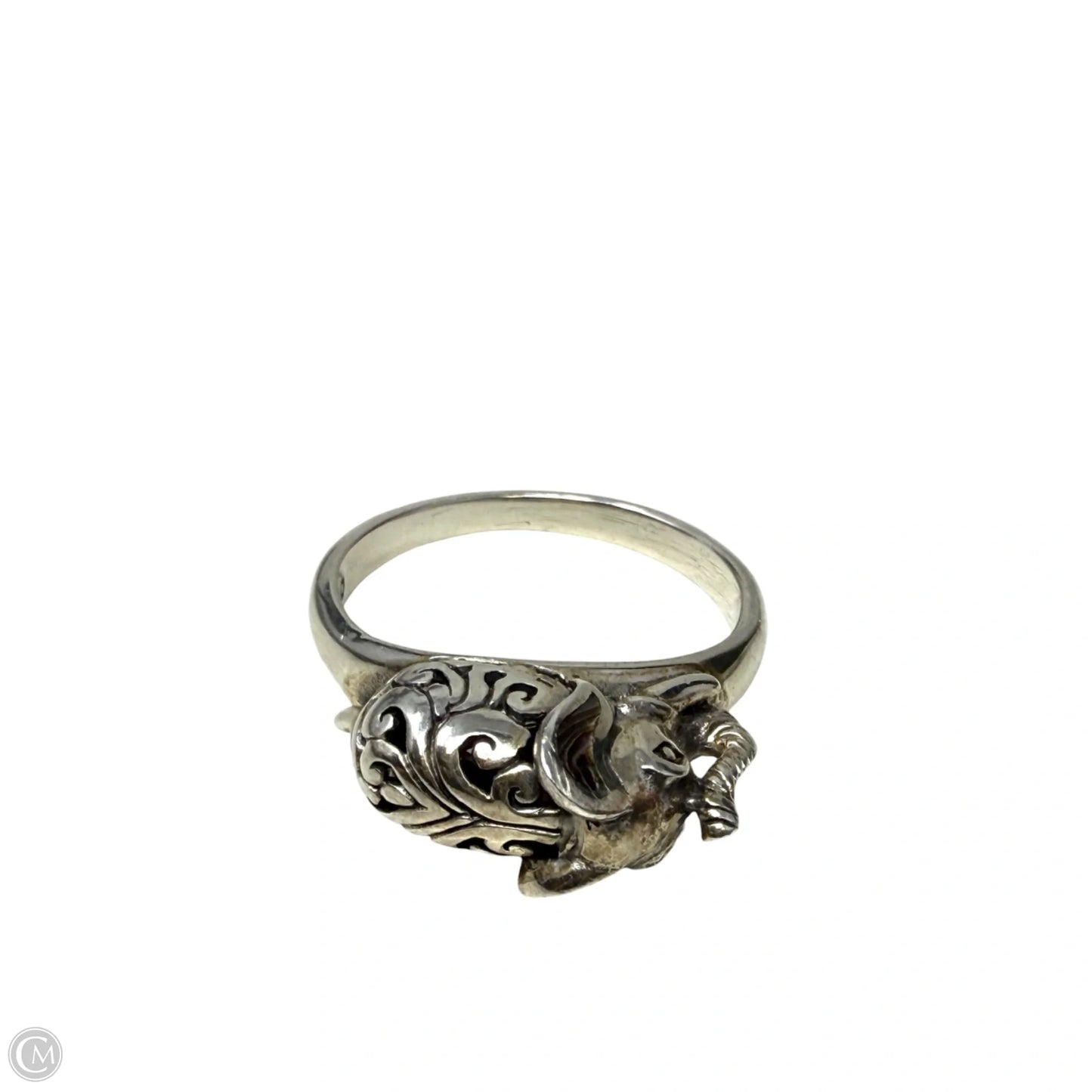 Sterling Silver & Abalone Inlay Elephant Ring By ATI, Size: 8