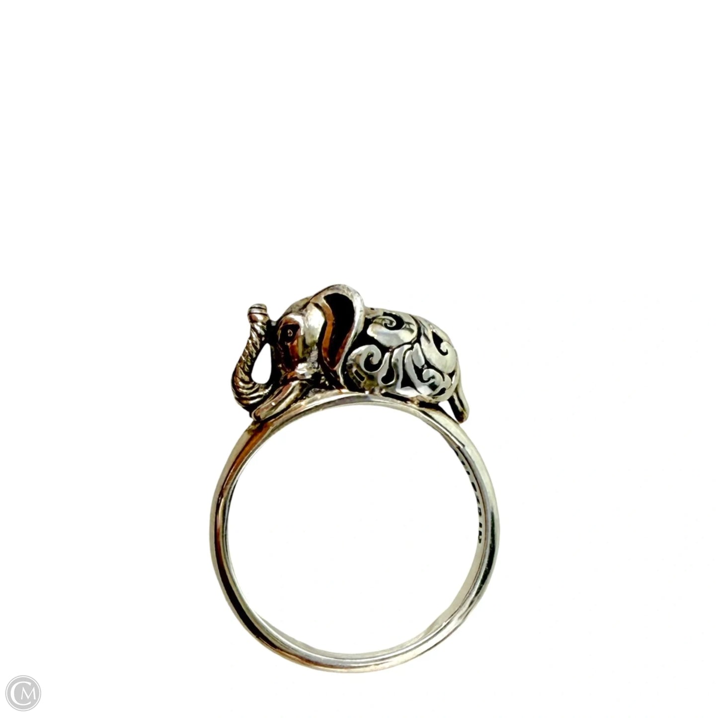 Sterling Silver & Abalone Inlay Elephant Ring By ATI, Size: 8