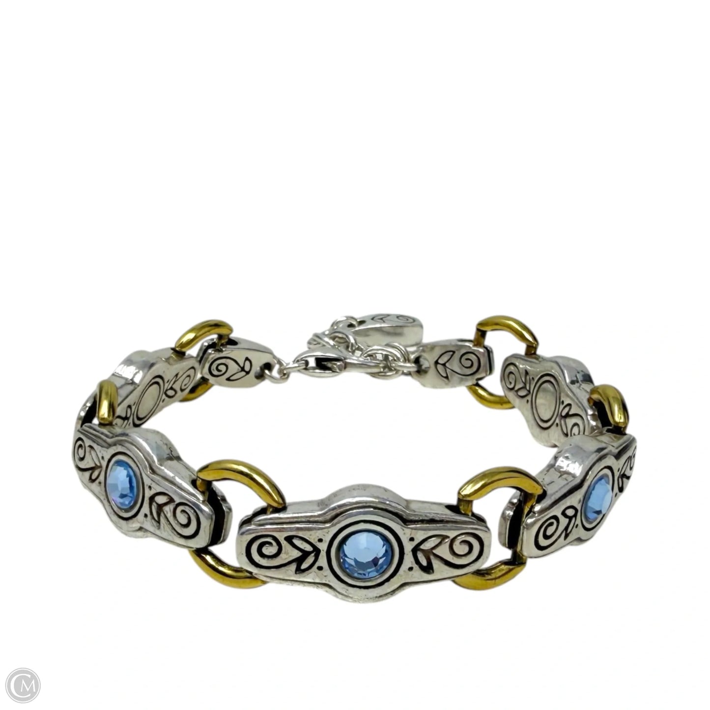Celestine Mixed Metals Blue Crystal Jeweled Bracelet By Brighton