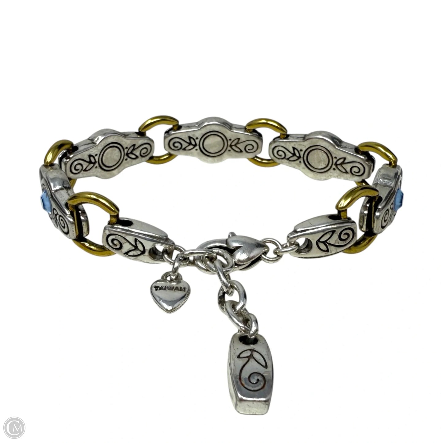 Celestine Mixed Metals Blue Crystal Jeweled Bracelet By Brighton