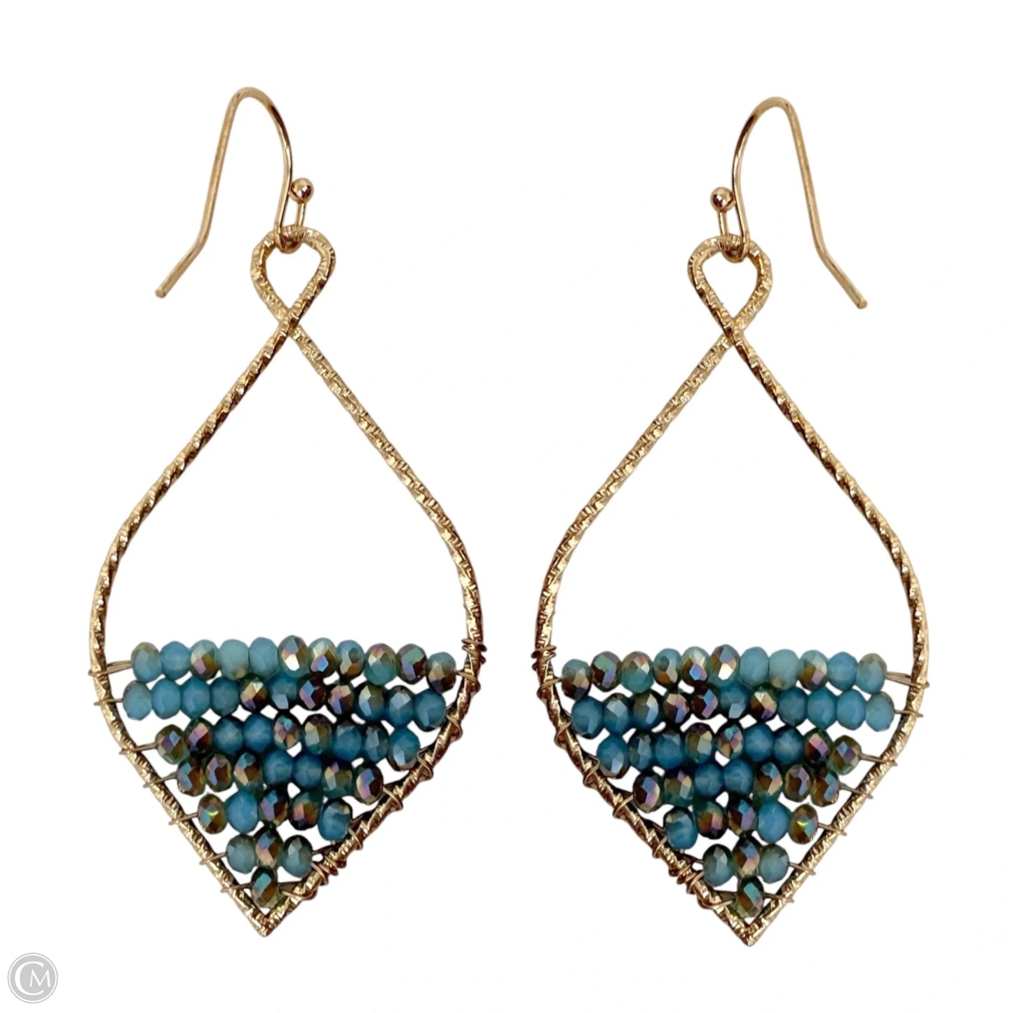 Faceted Multi Row Layered Beads Dangle Earrings
