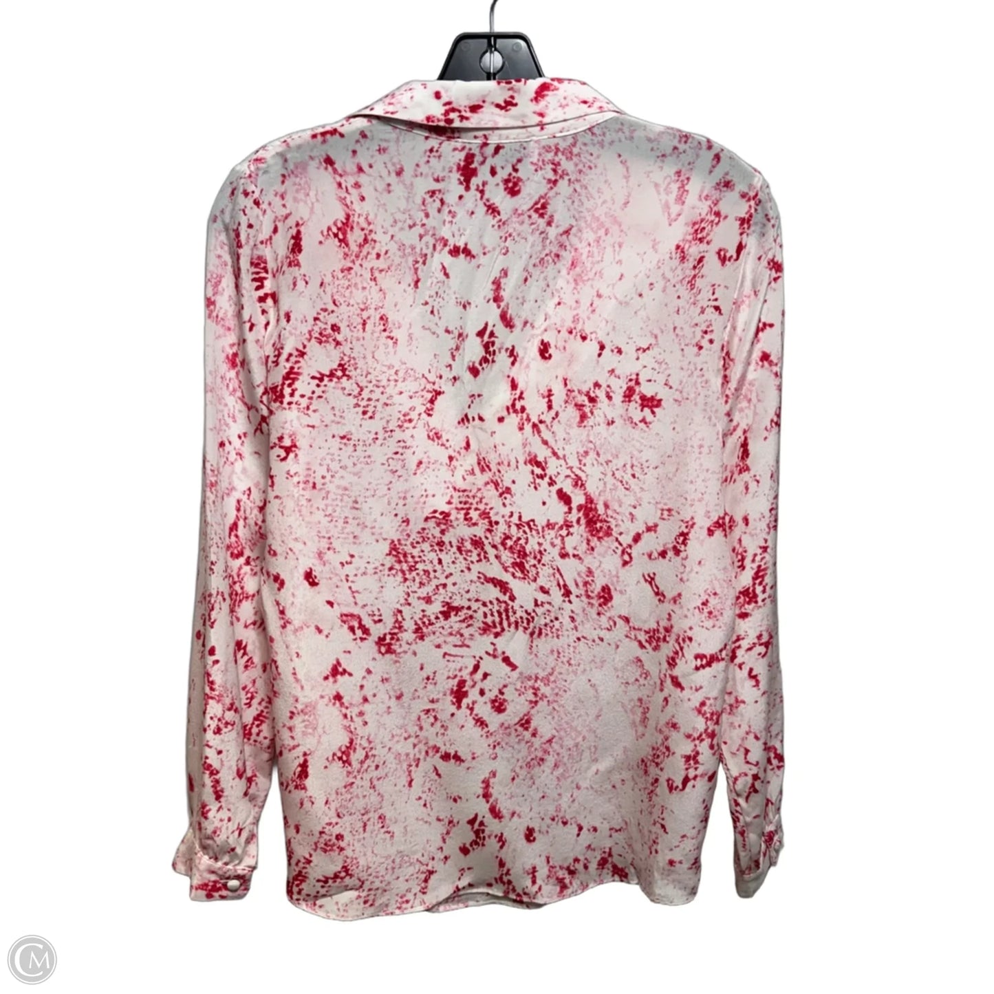 Silk Top Long Sleeve By Mossique In Cream & Pink, Size: Xs