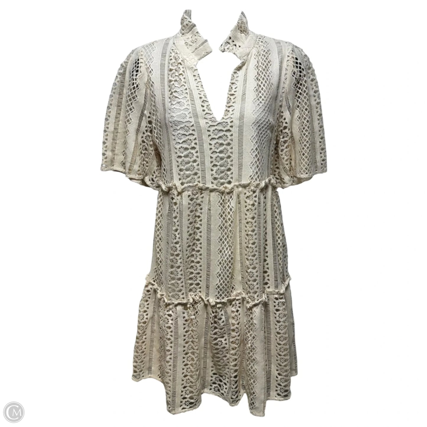 Crawford Crochet Lace Dress Casual Short By Tuckernuck In Cream, Size: S