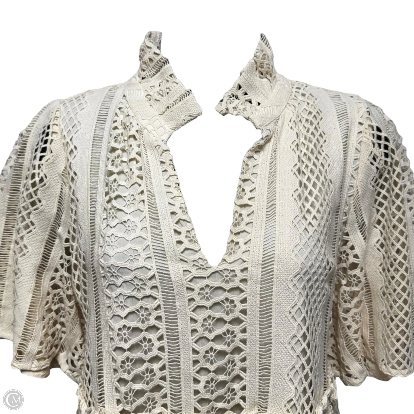 Crawford Crochet Lace Dress Casual Short By Tuckernuck In Cream, Size: S