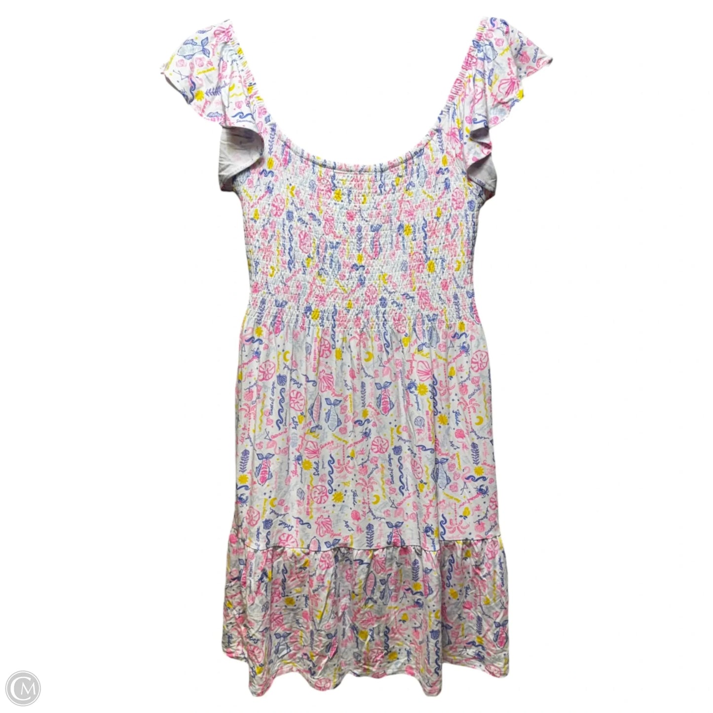 Jilly Smocked Dress Designer By Lilly Pulitzer In Nautical Print, Size: Xl