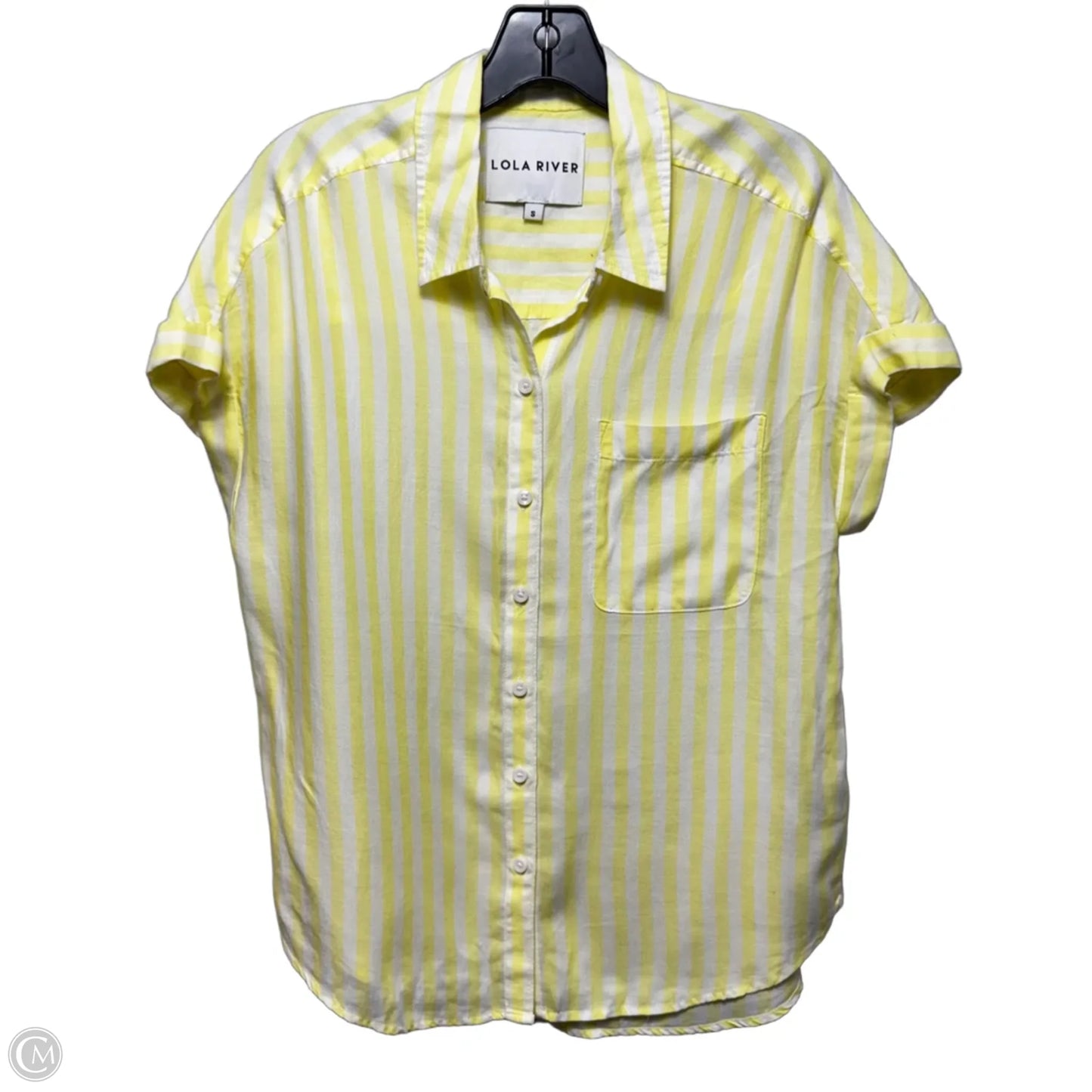 Tencel Top Short Sleeve By Lola River In Striped Pattern, Size: S