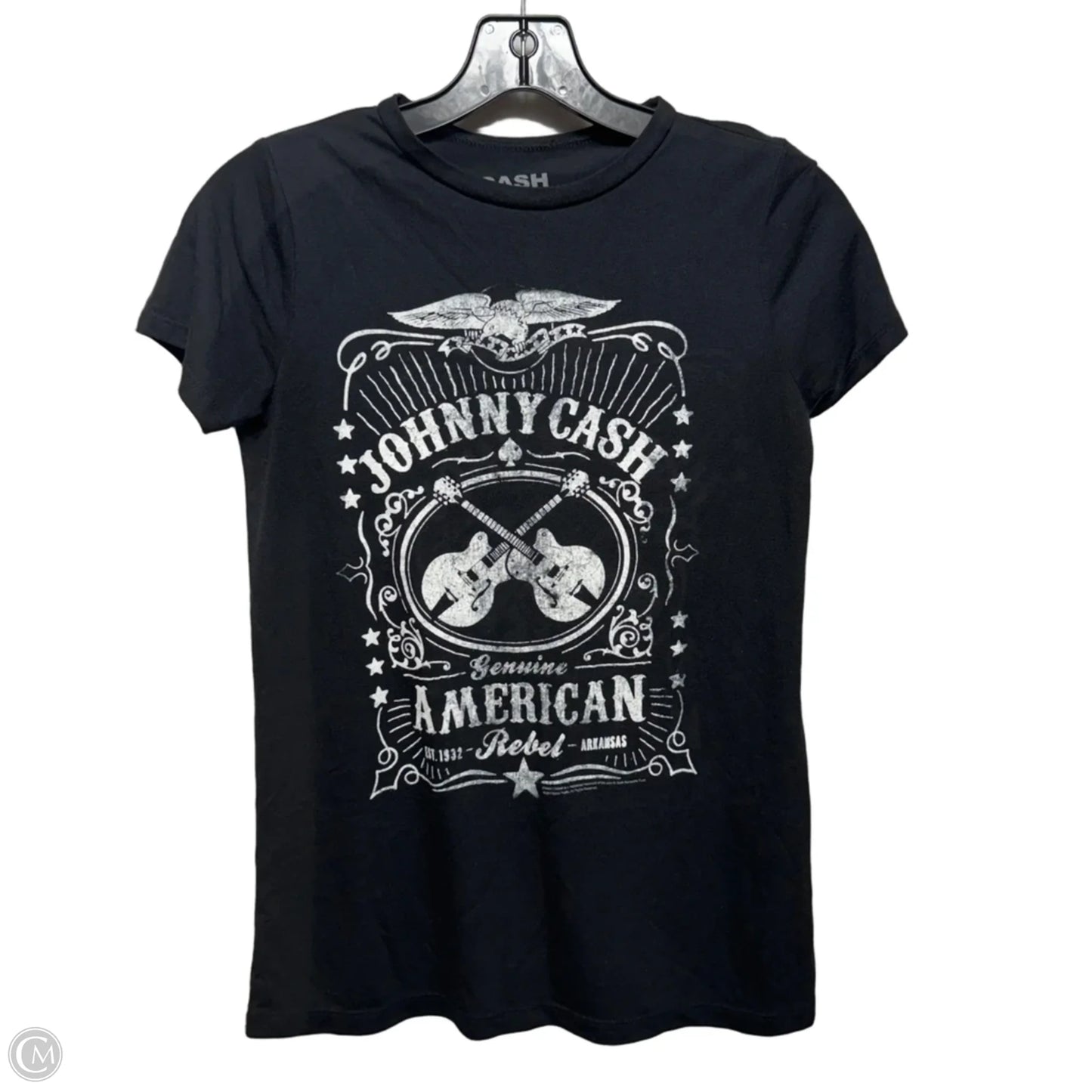 Johnny Cash Graphic Top Short Sleeve In Black, Size: S