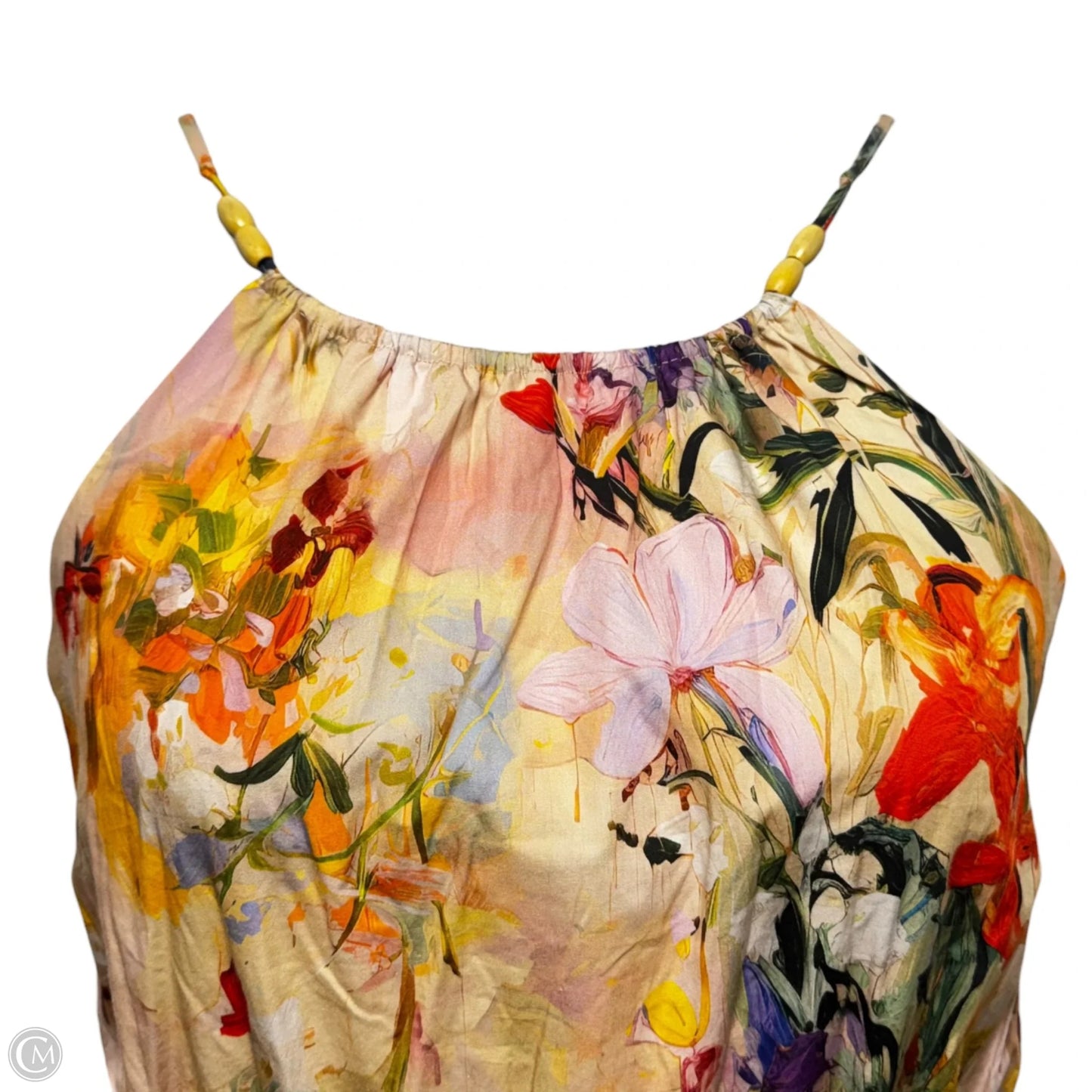 Beaded Halter Sundress By Laundry by Shelli Segall In Floral Print, Size: 16