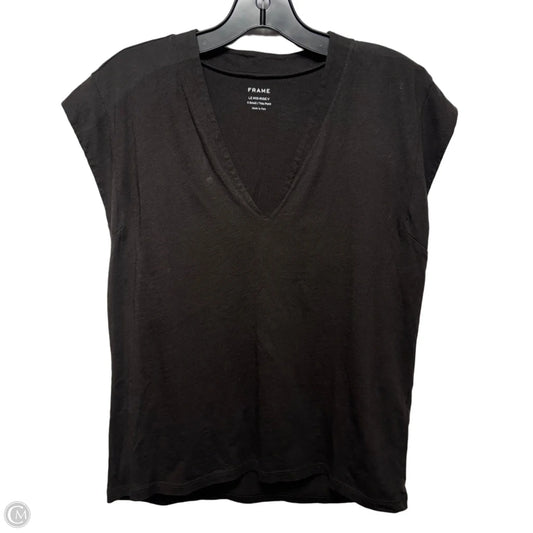 Le Mid Rise V Top Short Sleeve By Frame In Brown, Size: Xs