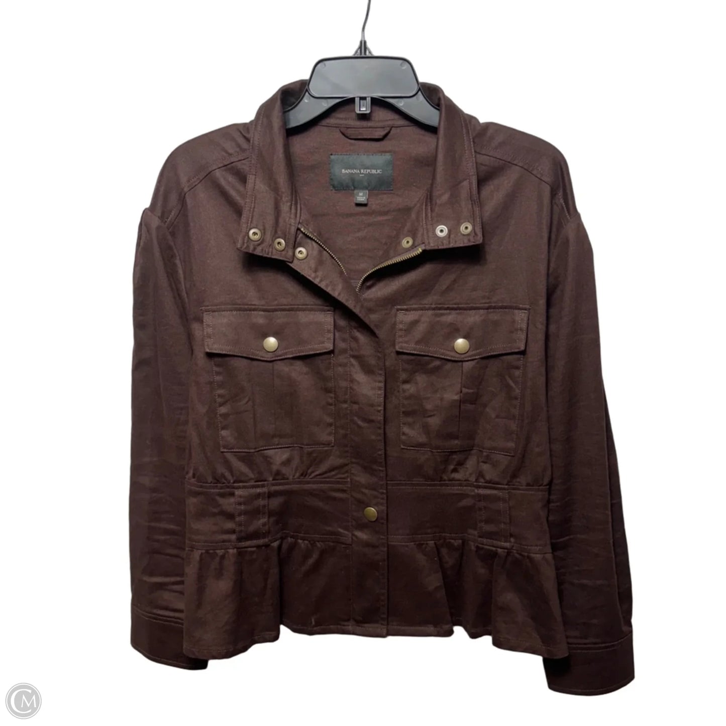 Linen Blend Jacket Other By Banana Republic In Brown, Size: M