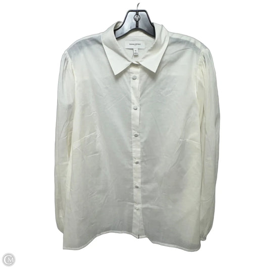Top Long Sleeve By Banana Republic In Cream, Size: Xl
