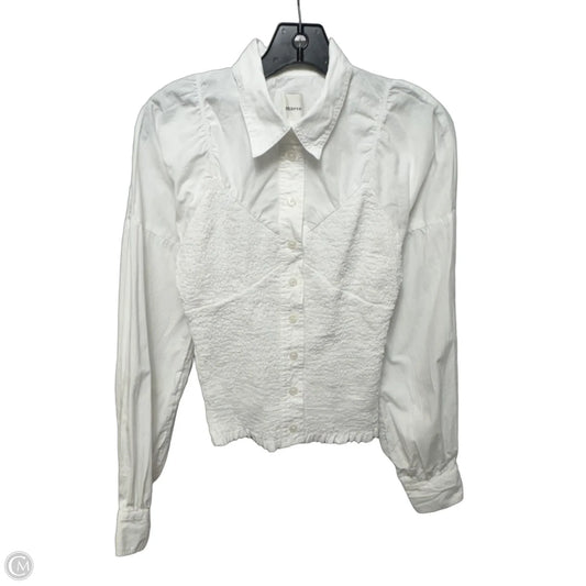 Smocked Top Long Sleeve By Maeve In White, Size: Xs