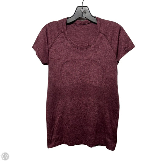 Athletic Top Short Sleeve By Lululemon In Purple, Size: 10