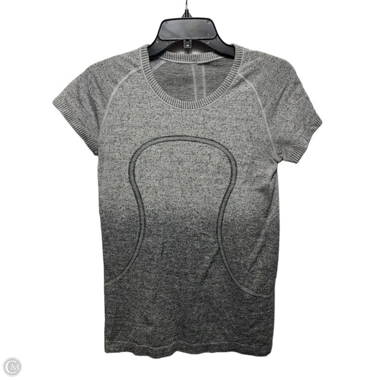 Athletic Top Short Sleeve By Lululemon In Gray Ombre Print, Size: 10