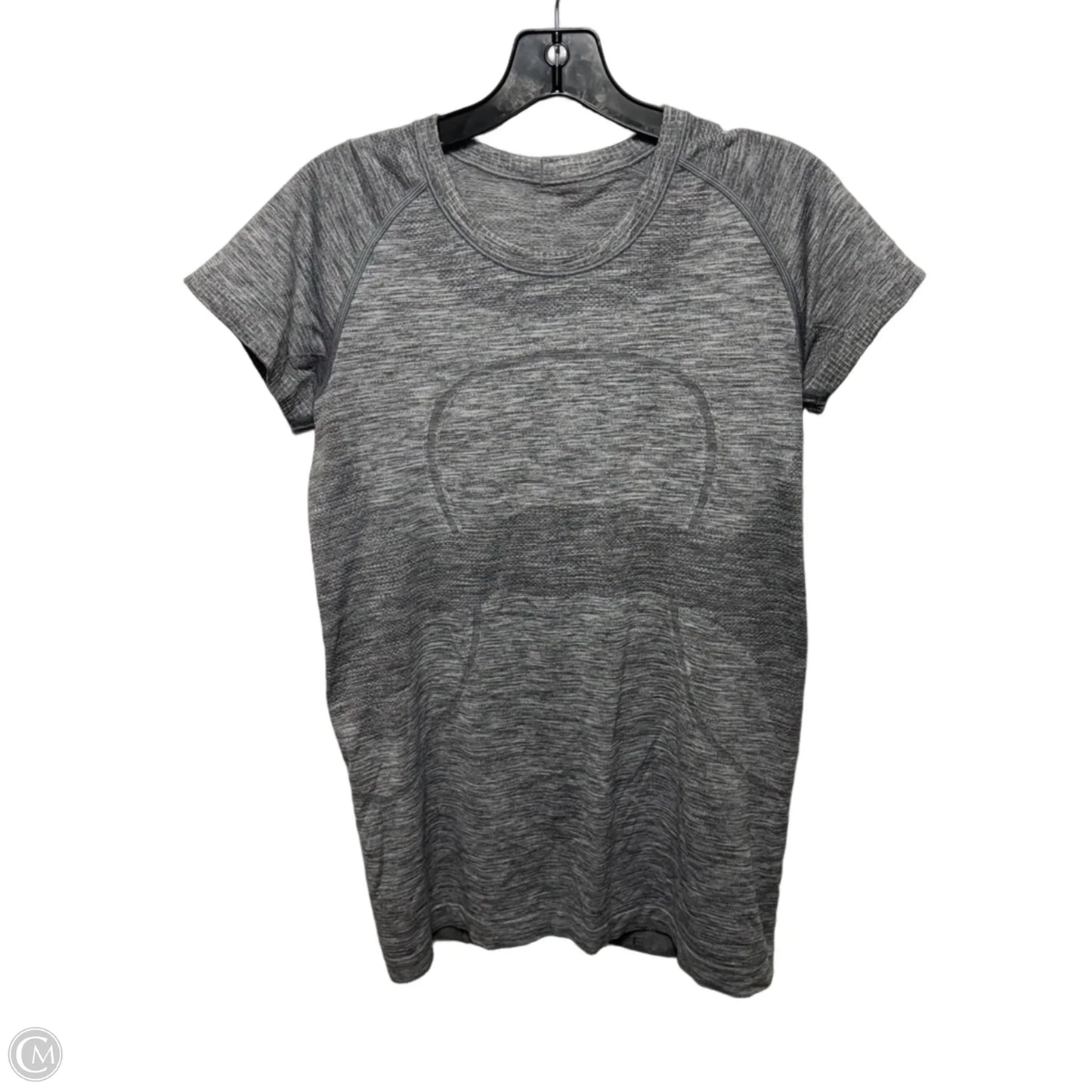 Athletic Top Short Sleeve By Lululemon In Grey, Size: 10