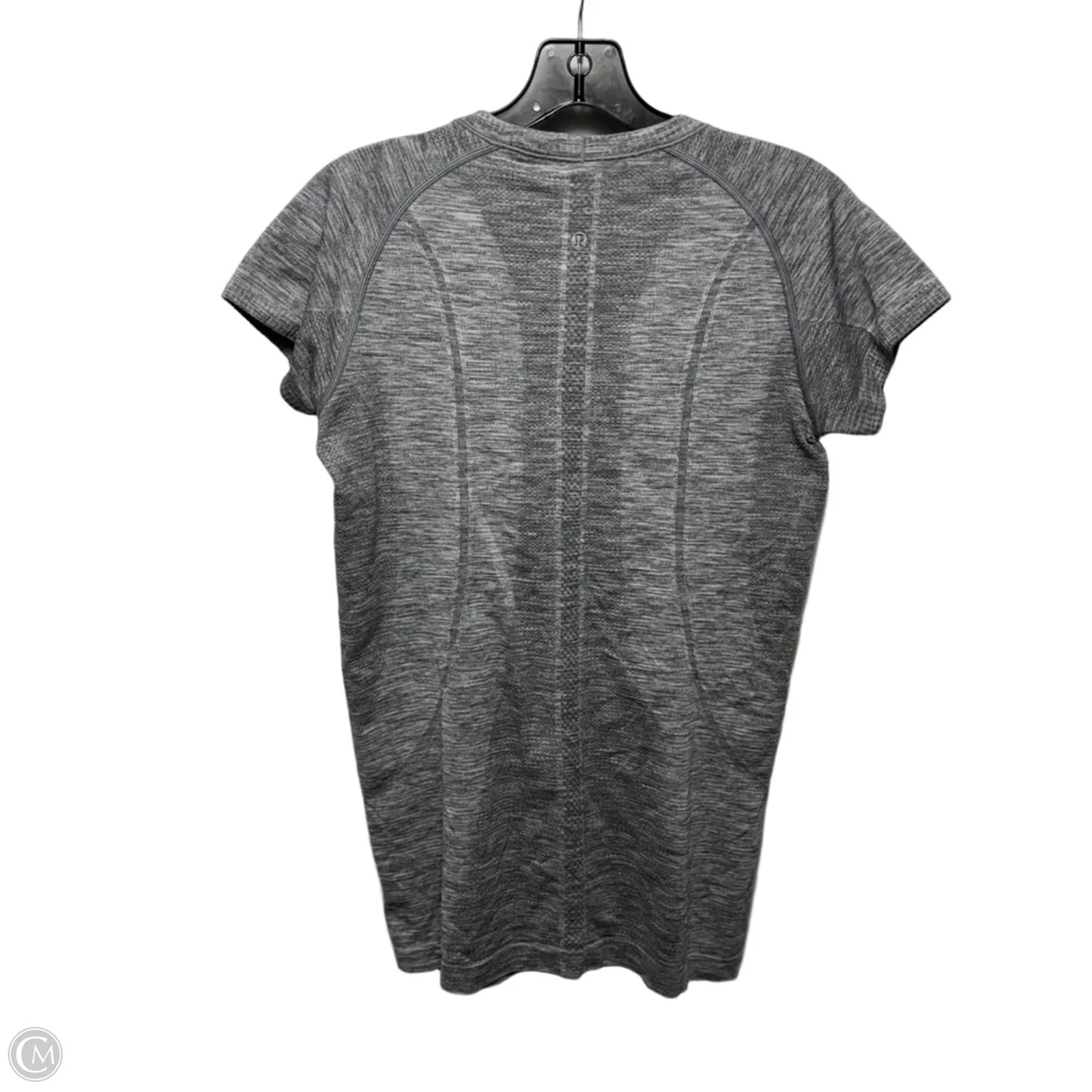 Athletic Top Short Sleeve By Lululemon In Grey, Size: 10