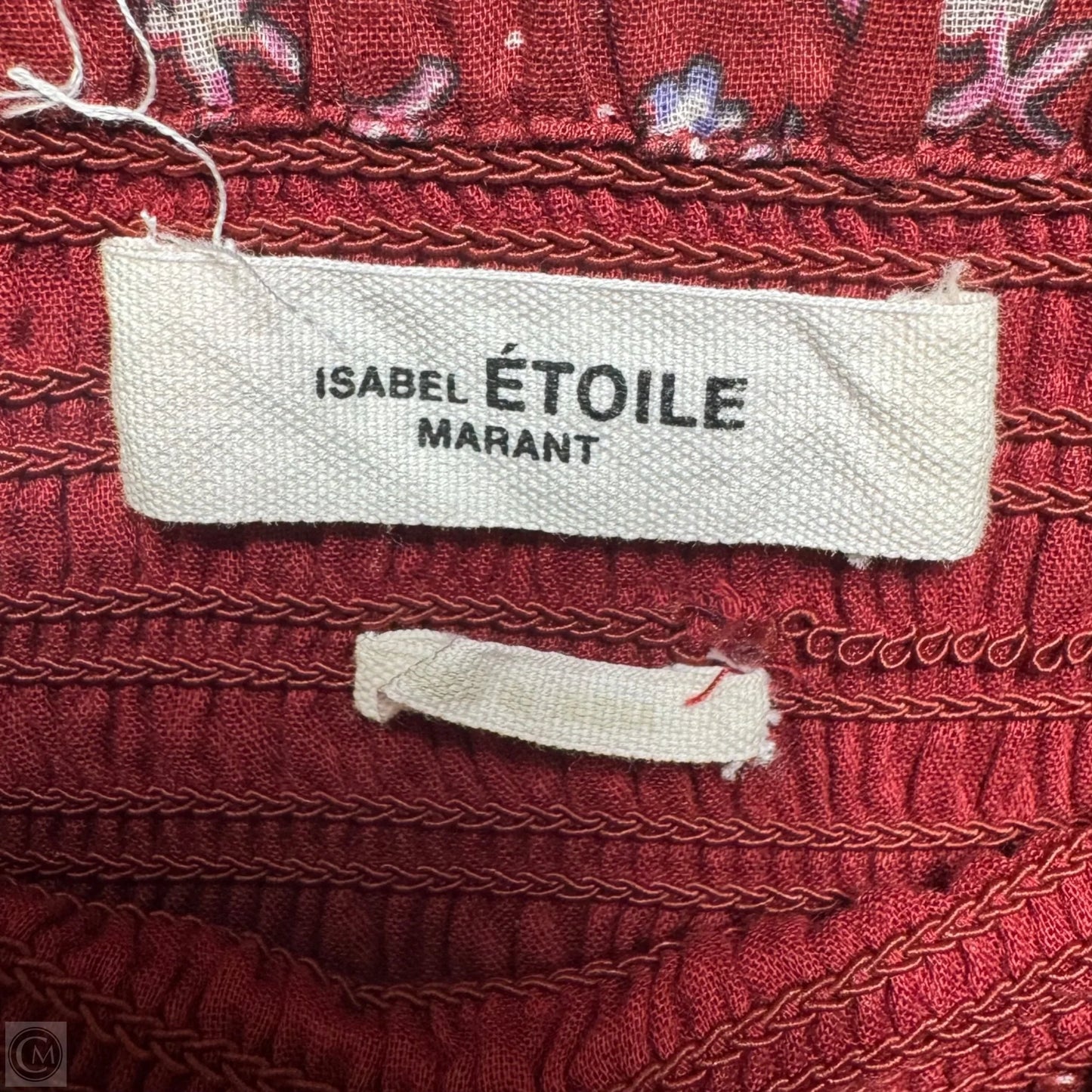 Smocked Skirt Designer By Isabel Marant Etoile In Maroon, Size: Xs (36)