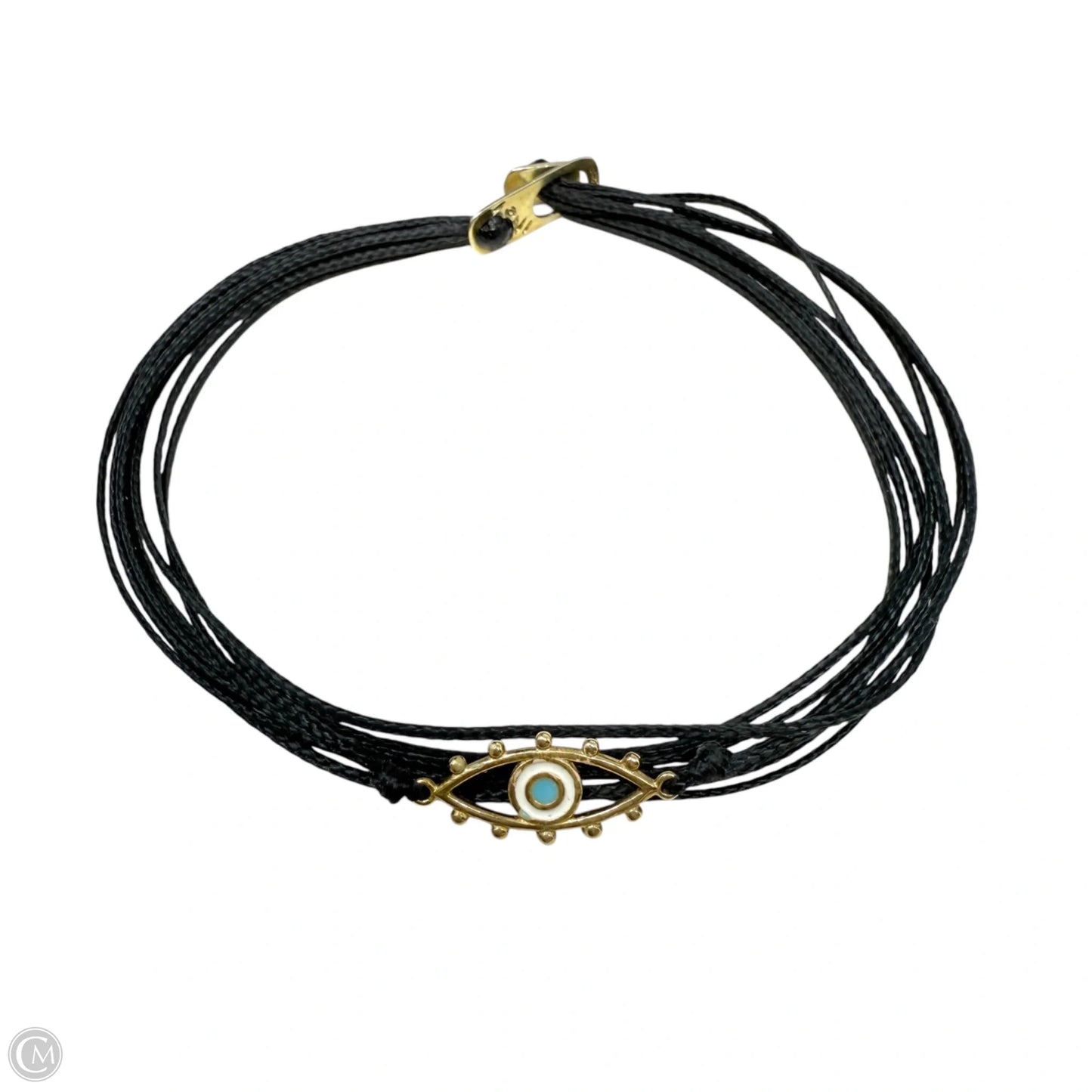 Multistrand Cord Bracelet With Sterling Silver Clasp & Evil Eye Charm