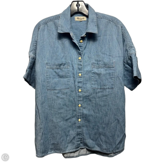 Top Short Sleeve By Madewell In Blue Denim, Size: M