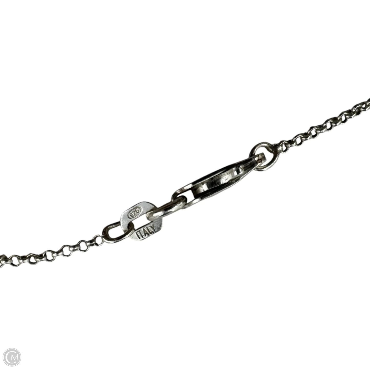 Grey Sterling Set Stone Pendant Necklace Sterling Silver