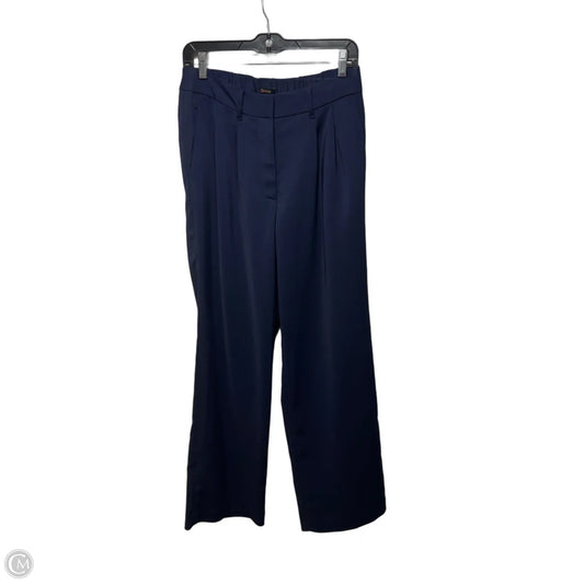 Stretch Crepe Pleated Wide Leg Pants By Quince In Navy, Size: 8