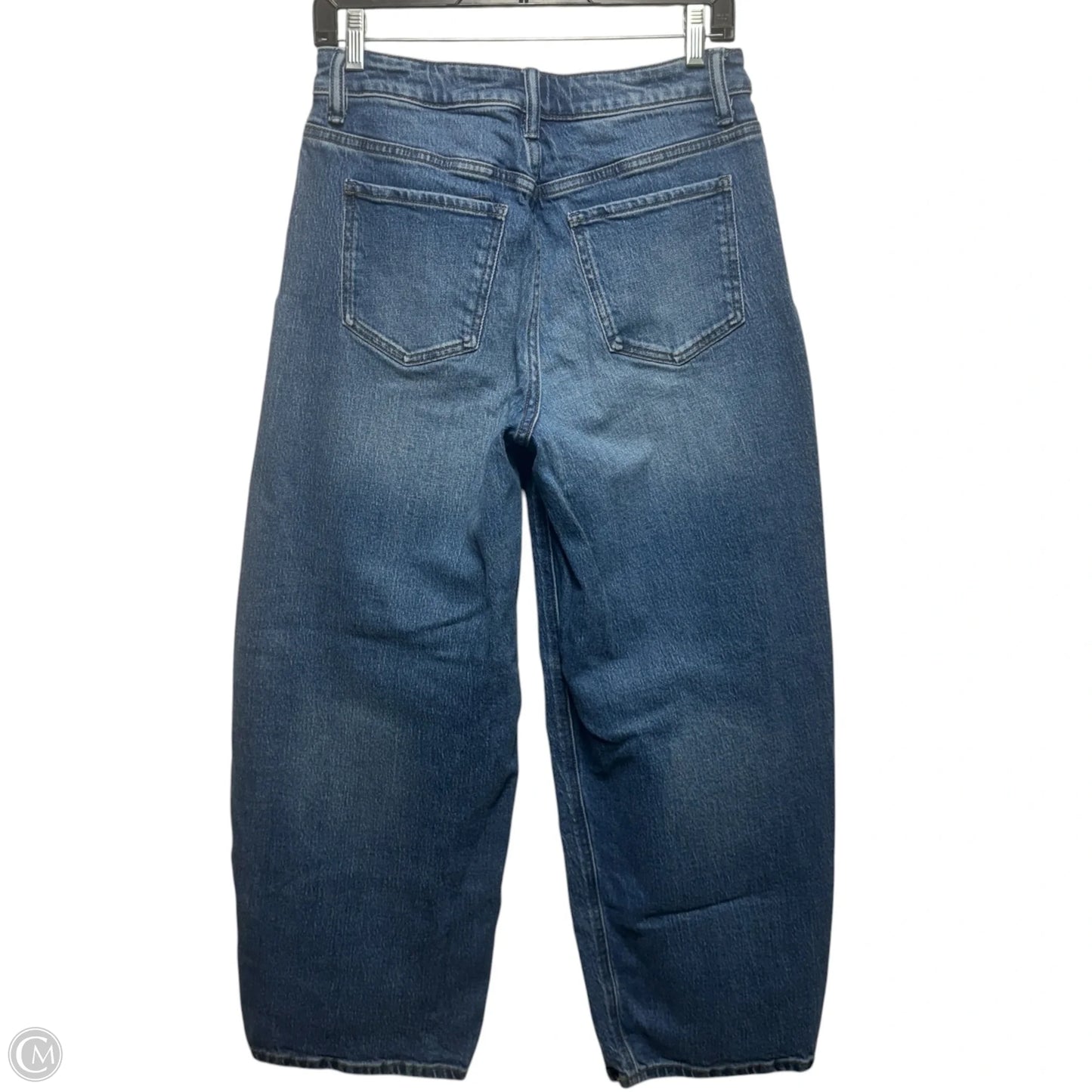 Bella Stretch Barrel Leg Jeans 28” By Quince In Atlantic Blue Denim, Size: 8