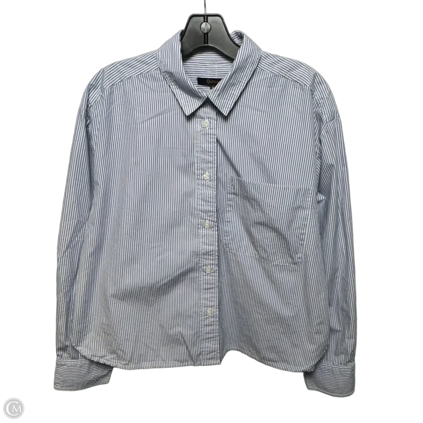Top Long Sleeve By Quince In Striped Pattern, Size: M