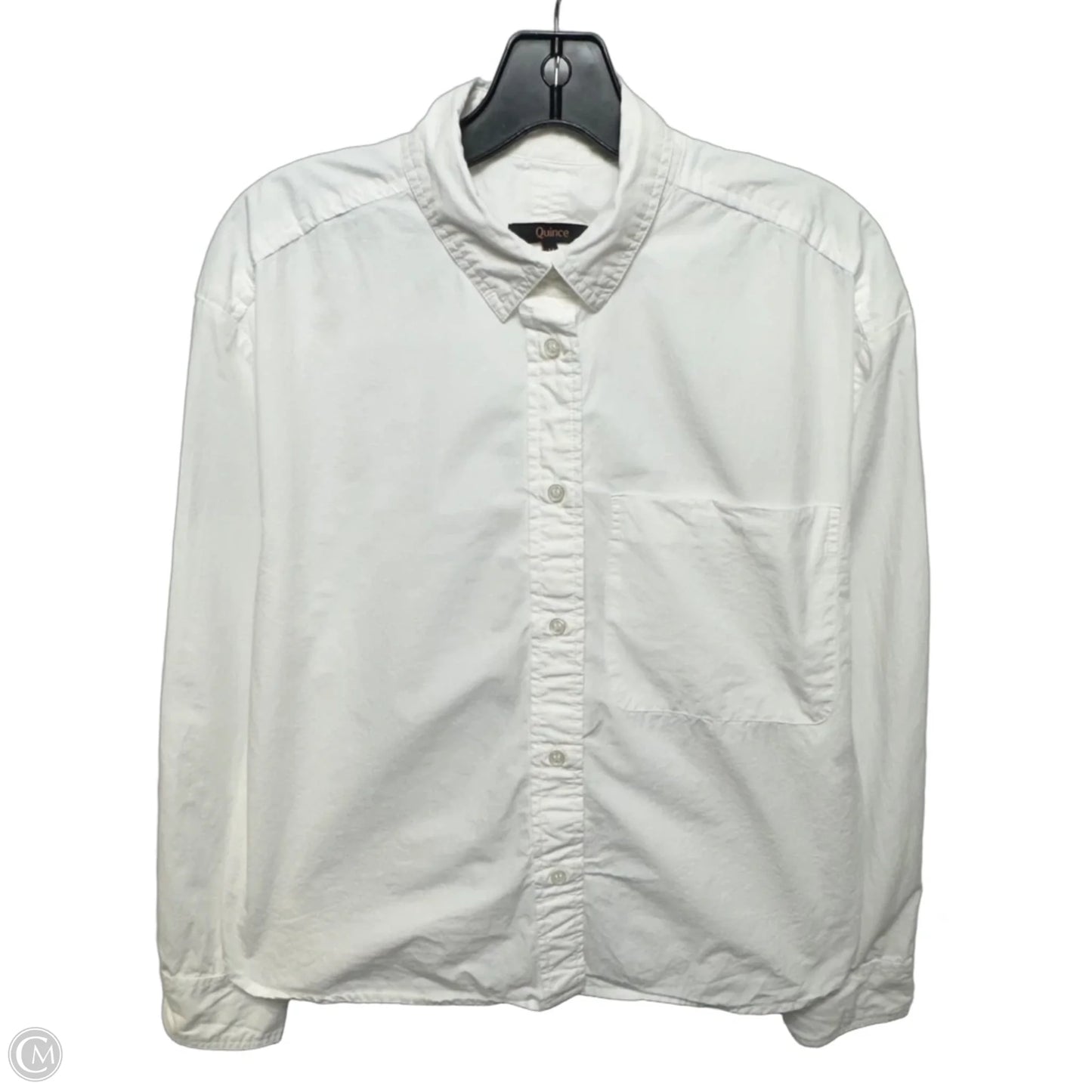 Top Long Sleeve By Quince In White, Size: M