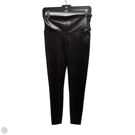 Faux Leather Croc Shine Leggings By Spanx In Brown, Size: L