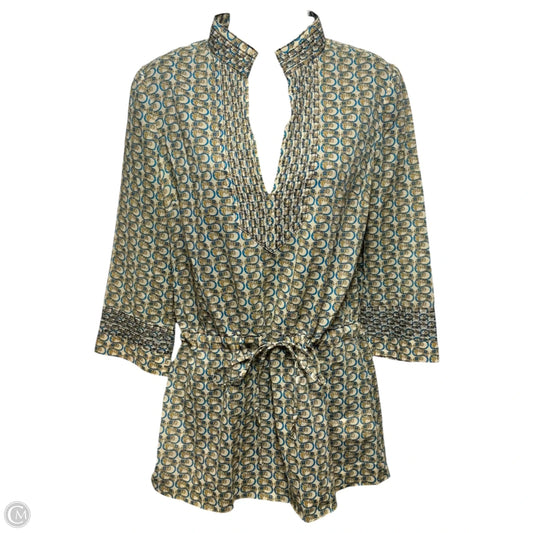 Cotton Tunic 3/4 Sleeve Designer By Tory Burch In Animal Print, Size: 4