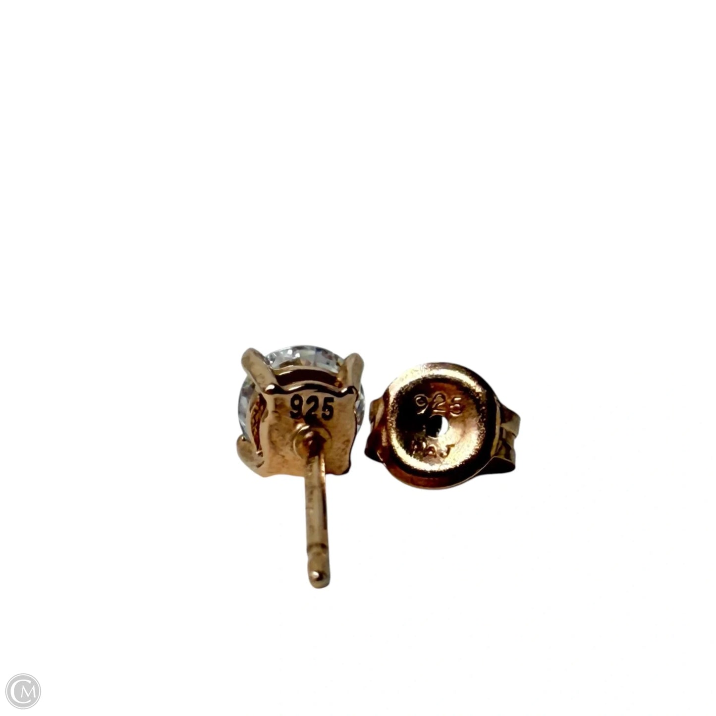 Rose Gold Over Sterling Silver Solitaire Stud Earrings