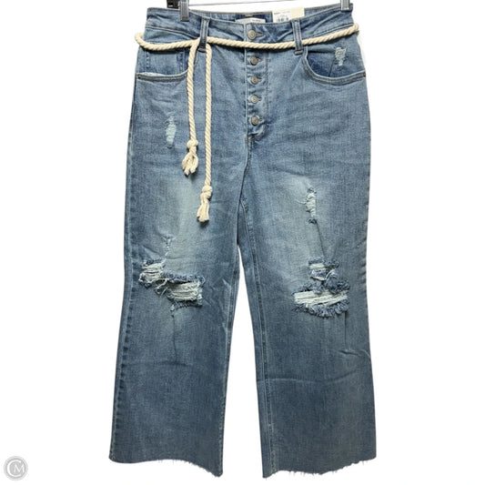 Super High Rise Wide Leg Jeans By So In Blue Denim, Size: 10