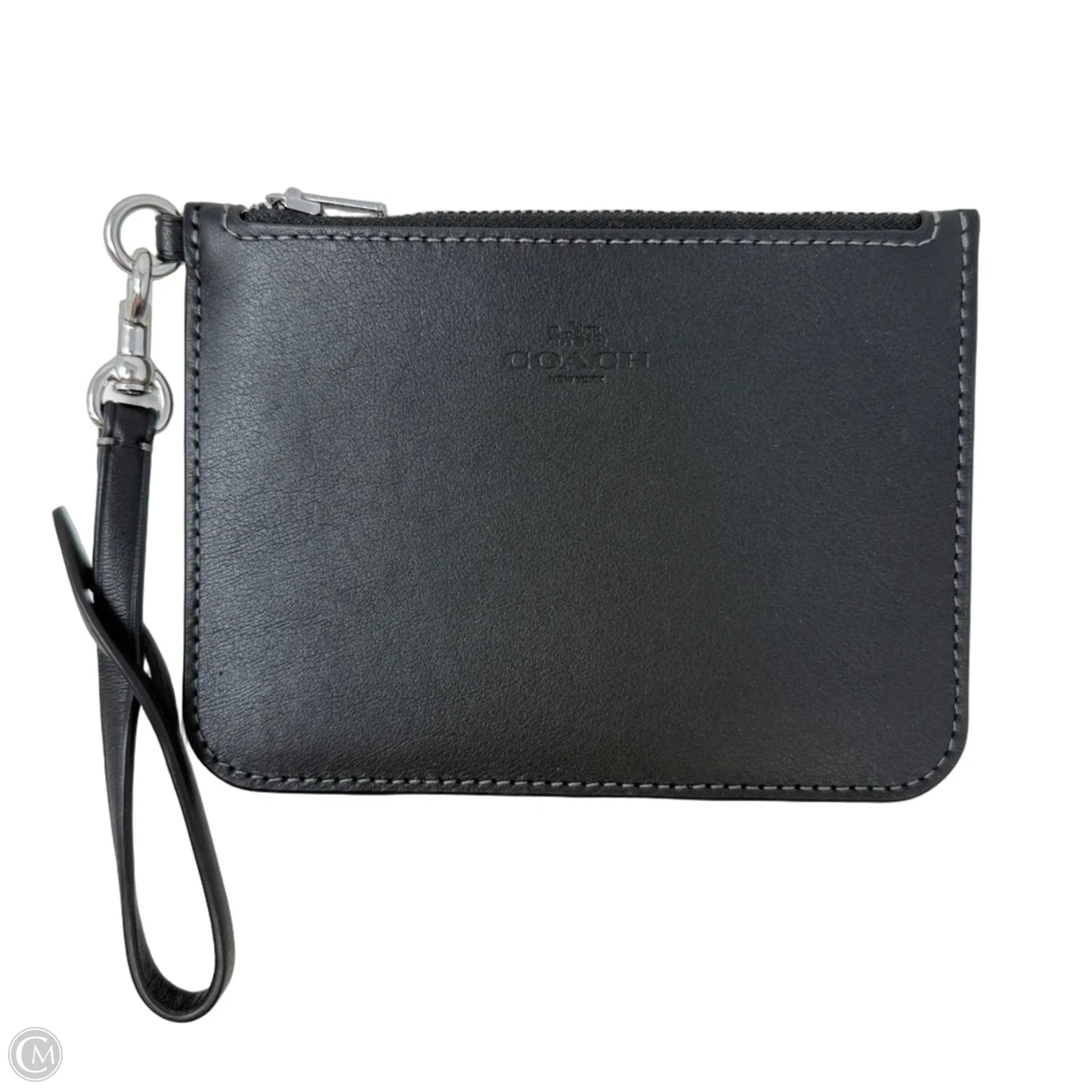 Leather Wristlet Pouch Designer By Coach, Size: Small