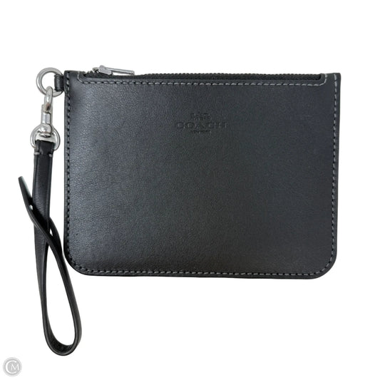 Leather Wristlet Pouch Designer By Coach, Size: Small