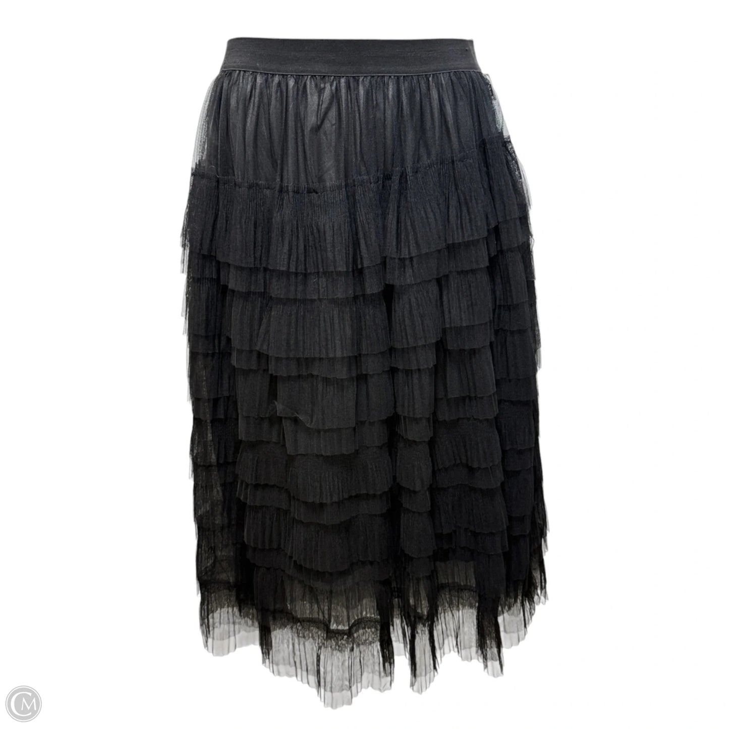 Tiered Tulle Ruffle Maxi Skirt By Studio West In Black, Size: L