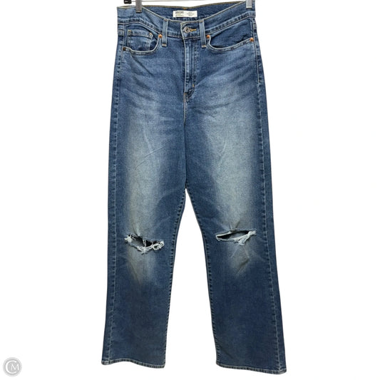 Heritage High Rise Loose Straight Jeans By Levis In Blue Denim, Size: 4
