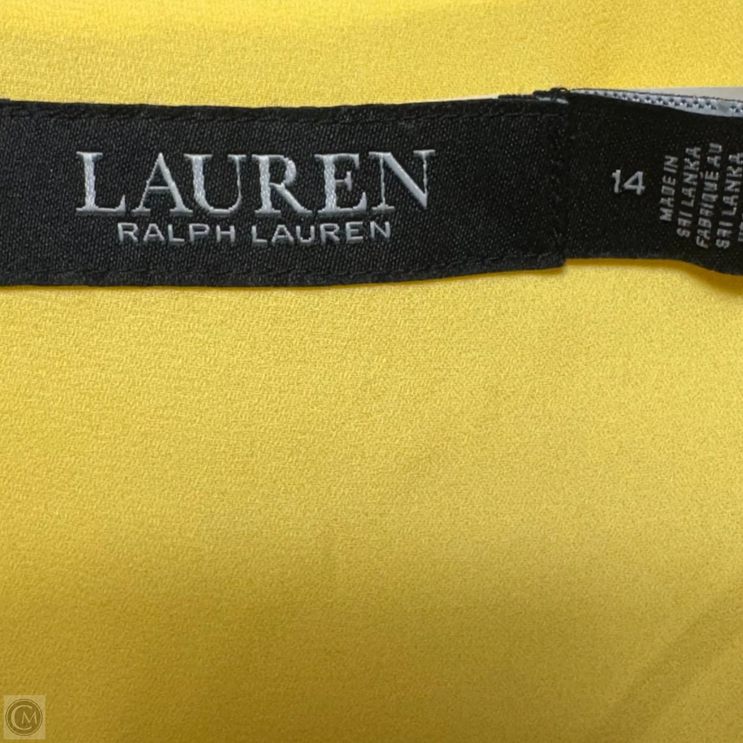 Belted Georgette Puff-Sleeve Dress By Ralph Lauren Black Label In Primrose Yellow, Size: 14