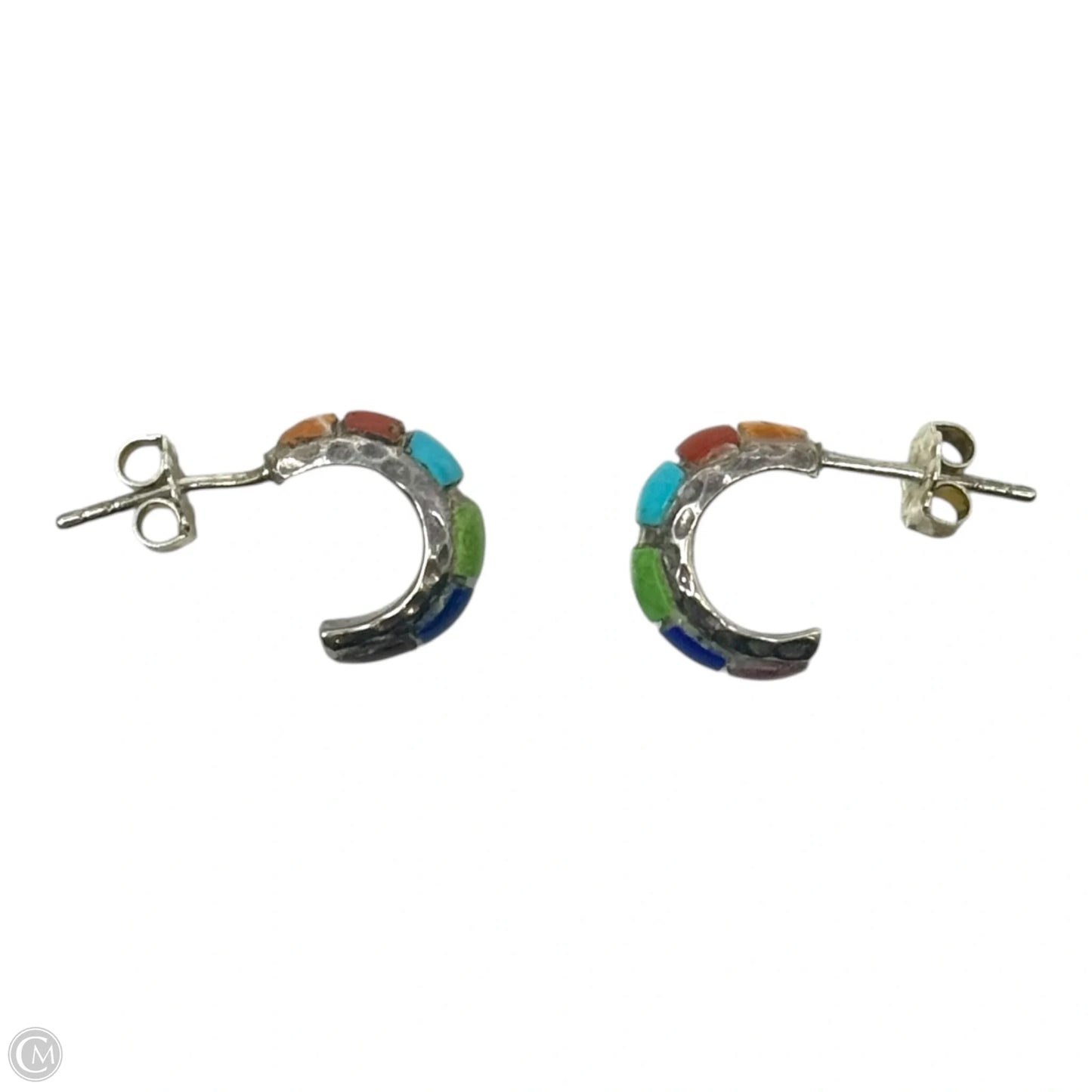 Multicolor Mini Hoop Earrings Sterling Silver