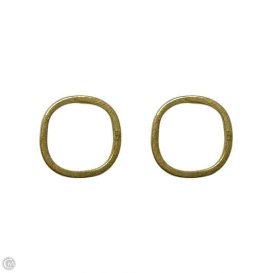 Gold Tone Circle Stud Earrings Sterling Silver