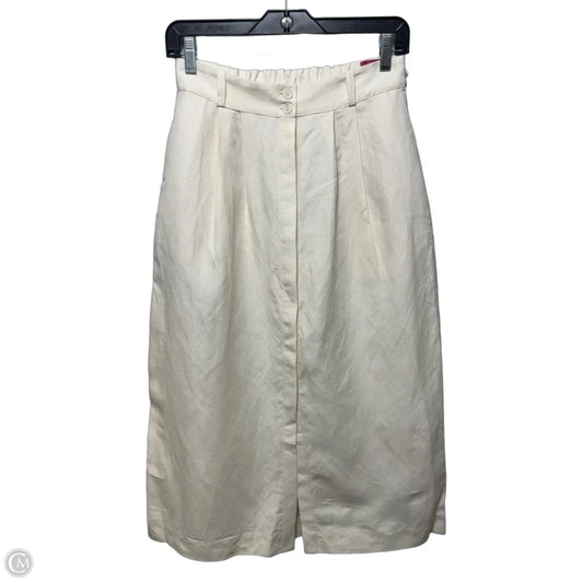 Linen Skirt Midi By Heidi Merrick In Cream, Size: S