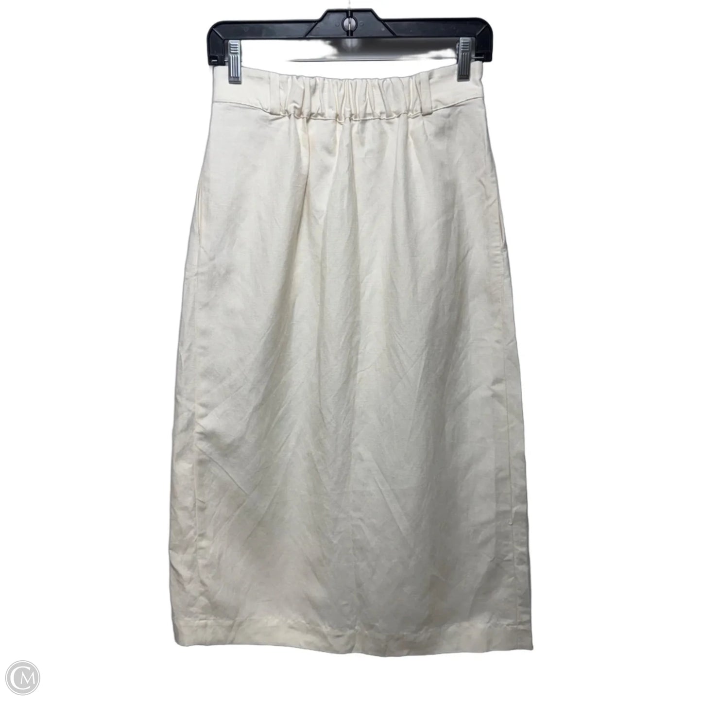 Linen Skirt Midi By Heidi Merrick In Cream, Size: S