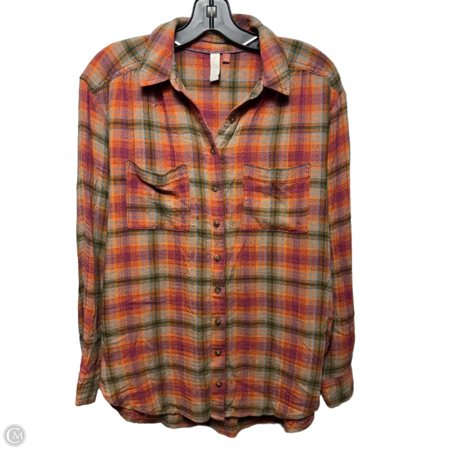 Top Long Sleeve By Pilcro In Plaid Pattern, Size: S