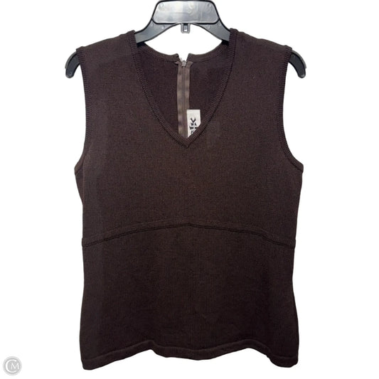 Vintage Knit Top Sleeveless Luxury Designer By St John Collection In Brown, Size: 10