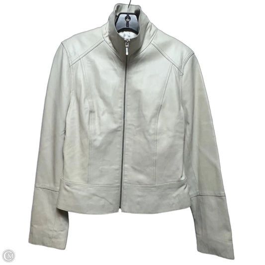 Jacket Moto Leather By Uniform In Cream, Size: M