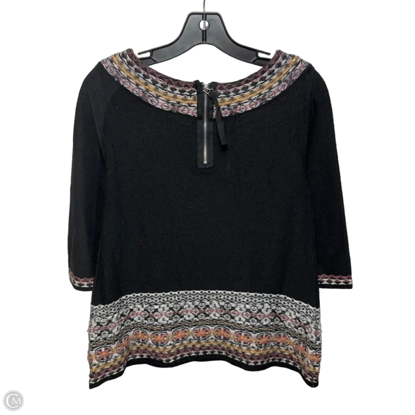 Antiquarian Boat Neck Wool Mohair Blend Pullover Sweater By Sleeping On Snow X Anthropologie In Black & Purple, Size: XS