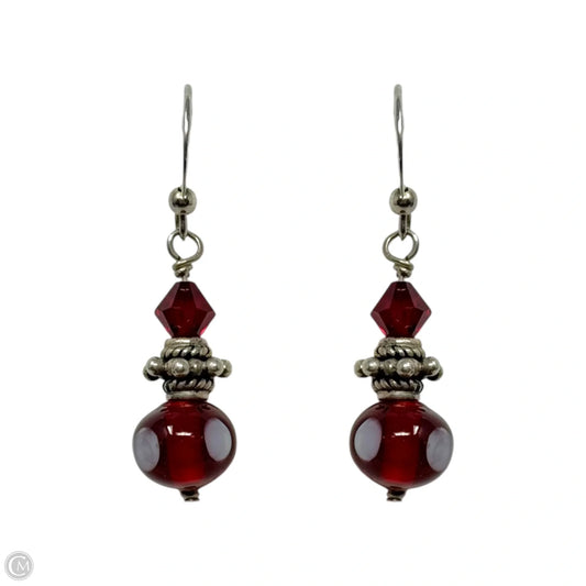 Glass Bead On Sterling Hook Dangle Earrings