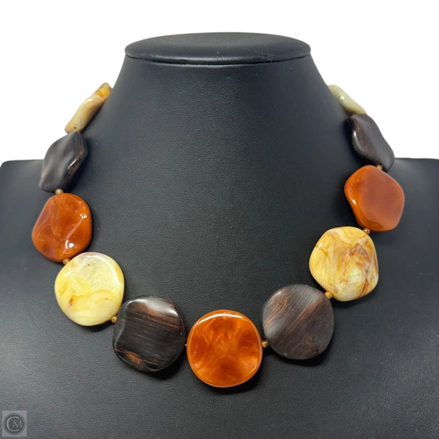Faux Stone Disc Statement Necklace